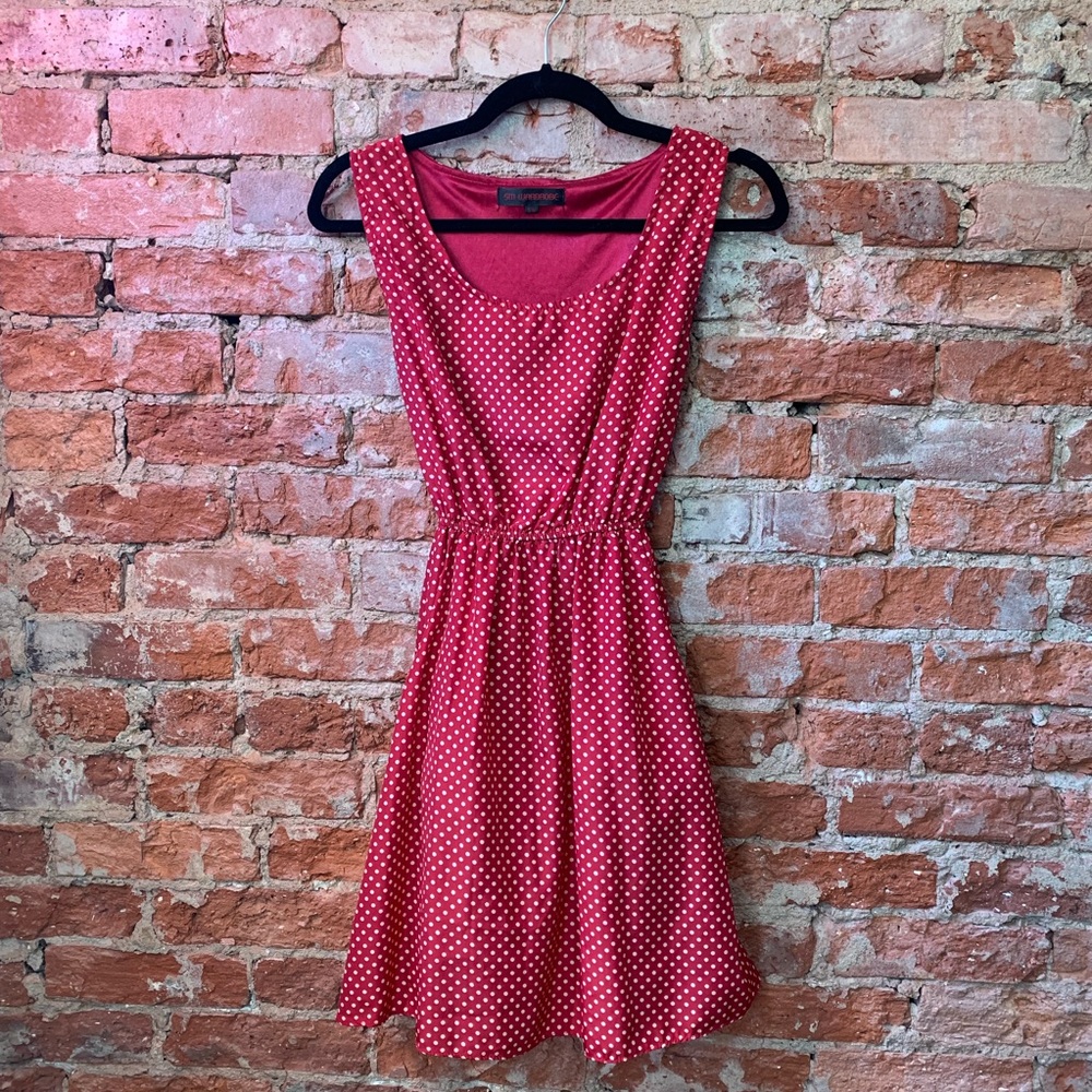 Red polka dot dress WITH POCKETS